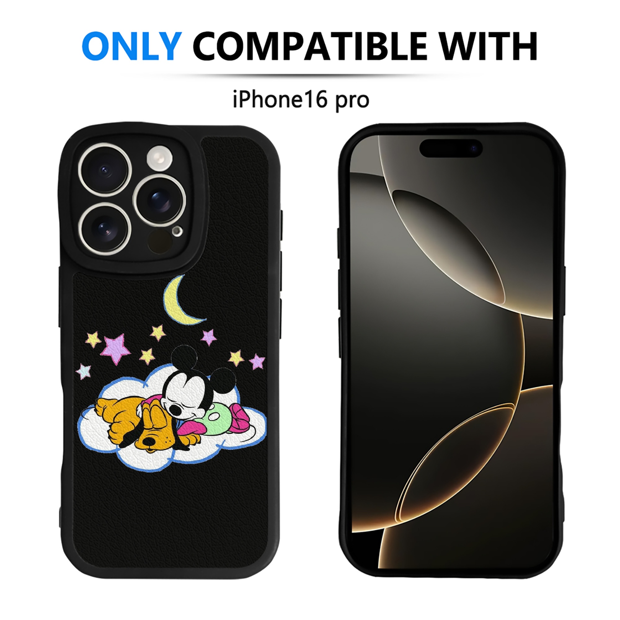 （画像用） ミッキーマウス Mickey Mouse 【iPhone 16シリーズ対応】シリコンスマホケース（レザー調） 材質：シリコン